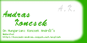 andras koncsek business card